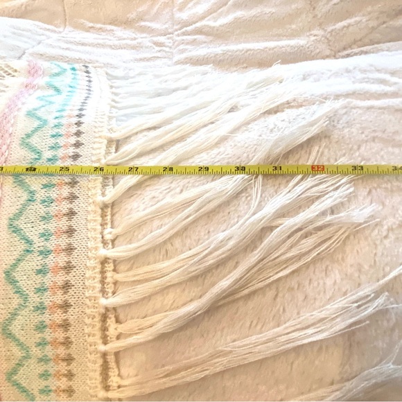 SAY WHAT crochet sweater vest in cream and pastels with fringe Boho fringe - Picture 12 of 14